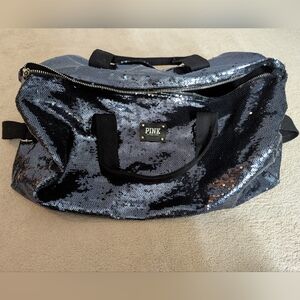 PINK Victoria's Secret Midnight Navy Sequin Women's Duffle Bag